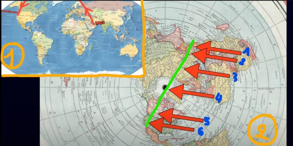 خريطة الارض المسطحة - 200 دليل على أن الأرض مسطحة