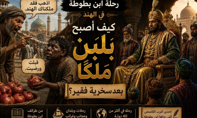 موقع زاد الحق - رحلة ابن بطوطة في الهند.. كيف أصبح بَلْبَنْ ملكًا بعد سخرية فقير رحلة ابن بطوطة